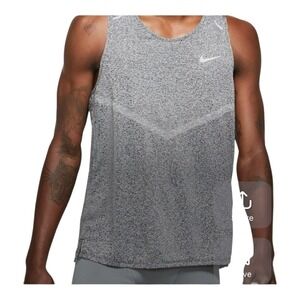 Nike Running Men's Dri-FIT Tank Top Heather Gray Athletic Performance Sz L NWT